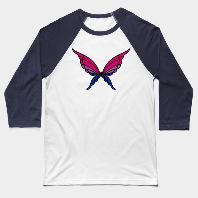 Bi Butterfly Baseball T-Shirt by Kaztiel